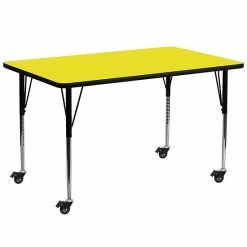 Emma+Oliver Emma And Oliver Mobile 30x72 Yellow HP Laminate Adjustable Activity Table -Emma+Oliver shop unnamed file 2828