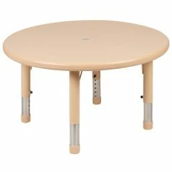 Emma+Oliver Emma And Oliver 33" Round Red Plastic Height Adjustable Activity Table