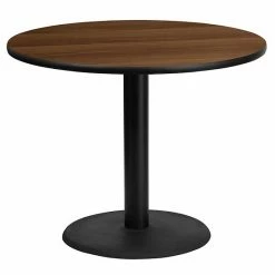 Emma+Oliver Emma And Oliver 36"RD Mahogany Laminate Table Top With 24"RD Base