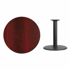 Emma+Oliver Emma And Oliver 36"RD Mahogany Laminate Table Top With 24"RD Base -Emma+Oliver shop unnamed file 2857