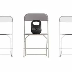Emma+Oliver Emma And Oliver 4 Pack Of Zia All-Weather, Extra Wide Plastic Folding Chairs In Gray With Metal Frame And 650 Lb. Static Weight Capacity -Emma+Oliver shop unnamed file 2868