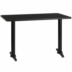 Emma+Oliver Emma And Oliver 30"x48" Rectangular Walnut Laminate Table Top With 5"x22" Bases -Emma+Oliver shop unnamed file 2872