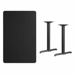 Emma+Oliver Emma And Oliver 30"x48" Rectangular Walnut Laminate Table Top With 5"x22" Bases -Emma+Oliver shop unnamed file 2874