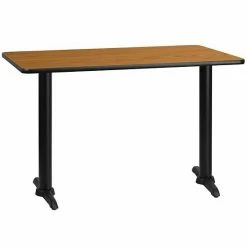 Emma+Oliver Emma And Oliver 30"x48" Rectangular Walnut Laminate Table Top With 5"x22" Bases -Emma+Oliver shop unnamed file 2875