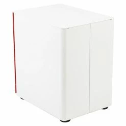 Emma+Oliver Emma And Oliver Modern 3-Drawer Mobile Locking Filing Cabinet-White With Red Faceplate -Emma+Oliver shop unnamed file 2886