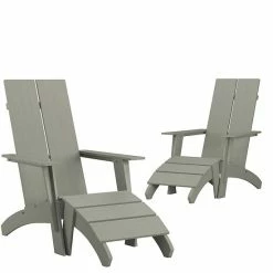 Emma+Oliver Emma And Oliver Set Of 2 Indoor/Outdoor 2-Slat Adirondack Style Chairs & Footrests In Navy -Emma+Oliver shop unnamed file 2902