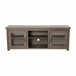 Emma+Oliver Emma And Oliver Liam TV Stand For Up To 80" TV's In Gray Wash Oak Finish - 65" Media Console With Classic Full Glass Doors & 3 Adjustable Shelves -Emma+Oliver shop unnamed file 2908