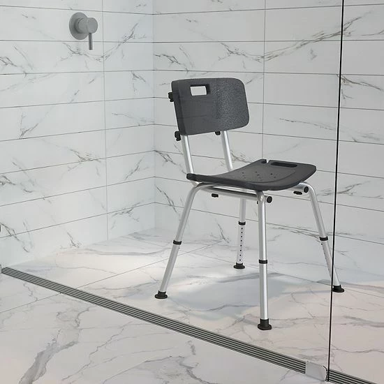 Emma+Oliver Emma and Oliver Tool-Free 300 Lb. Capacity, Adjustable Gray Bath & Shower Chair with Back Emma+Oliver Emma And Oliver Tool-Free 300 Lb. Capacity, Adjustable Gray Bath & Shower Chair With Back -Emma+Oliver shop unnamed file 291