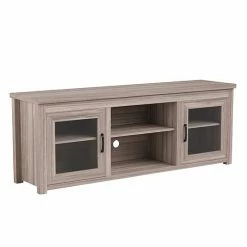 Emma+Oliver Emma And Oliver Liam TV Stand For Up To 80" TV's In Gray Wash Oak Finish - 65" Media Console With Classic Full Glass Doors & 3 Adjustable Shelves -Emma+Oliver shop unnamed file 2911