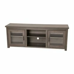 Emma+Oliver Emma And Oliver Liam TV Stand For Up To 80" TV's In Gray Wash Oak Finish - 65" Media Console With Classic Full Glass Doors & 3 Adjustable Shelves -Emma+Oliver shop unnamed file 2912
