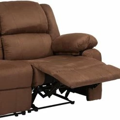 Emma+Oliver Emma And Oliver Chocolate Brown Microfiber Loveseat With Two Built-In Recliners Chocolatemicrofiber -Emma+Oliver shop unnamed file 2921