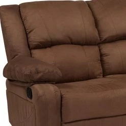 Emma+Oliver Emma And Oliver Chocolate Brown Microfiber Loveseat With Two Built-In Recliners Chocolatemicrofiber -Emma+Oliver shop unnamed file 2922