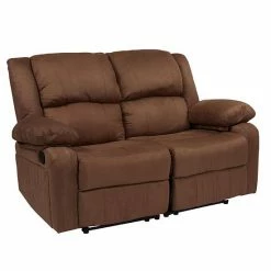 Emma+Oliver Emma And Oliver Chocolate Brown Microfiber Loveseat With Two Built-In Recliners Chocolatemicrofiber -Emma+Oliver shop unnamed file 2924
