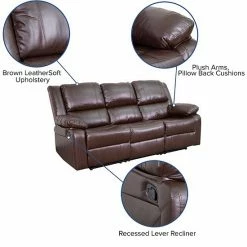 Emma+Oliver Emma And Oliver Brown LeatherSoft Sofa With Two Built-In Recliners 10 Emma+Oliver Emma And Oliver Brown LeatherSoft Sofa With Two Built-In Recliners -Emma+Oliver shop unnamed file 2929