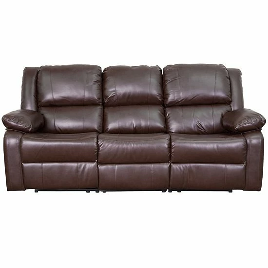 Emma+Oliver Emma And Oliver Brown LeatherSoft Sofa With Two Built-In Recliners 4 Emma+Oliver Emma And Oliver Brown LeatherSoft Sofa With Two Built-In Recliners - Image 4
