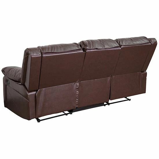 Emma+Oliver Emma And Oliver Brown LeatherSoft Sofa With Two Built-In Recliners 5 Emma+Oliver Emma And Oliver Brown LeatherSoft Sofa With Two Built-In Recliners - Image 5