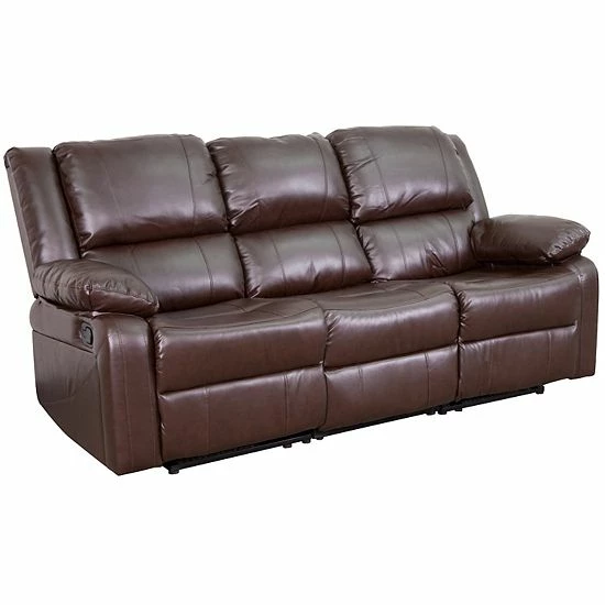 Emma+Oliver Emma And Oliver Brown LeatherSoft Sofa With Two Built-In Recliners 6 Emma+Oliver Emma And Oliver Brown LeatherSoft Sofa With Two Built-In Recliners - Image 6