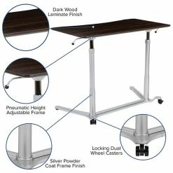 Emma+Oliver Emma And Oliver Sit-Down, Stand-Up Wood Grain Ergonomic Computer Desk - Standing Desk Dark Wood Grain 10 Emma+Oliver Emma And Oliver Sit-Down, Stand-Up Wood Grain Ergonomic Computer Desk - Standing Desk Dark Wood Grain -Emma+Oliver shop unnamed file 2945