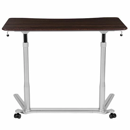 Emma+Oliver Emma And Oliver Sit-Down, Stand-Up Wood Grain Ergonomic Computer Desk - Standing Desk Dark Wood Grain 4 Emma+Oliver Emma And Oliver Sit-Down, Stand-Up Wood Grain Ergonomic Computer Desk - Standing Desk Dark Wood Grain - Image 4