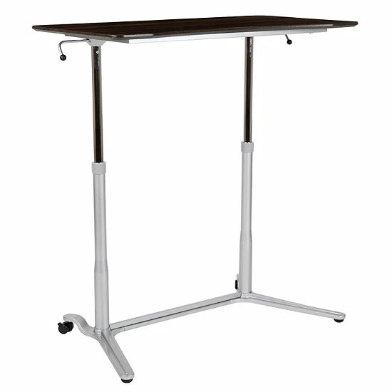 Emma+Oliver Emma And Oliver Sit-Down, Stand-Up Wood Grain Ergonomic Computer Desk - Standing Desk Dark Wood Grain 5 Emma+Oliver Emma And Oliver Sit-Down, Stand-Up Wood Grain Ergonomic Computer Desk - Standing Desk Dark Wood Grain - Image 5