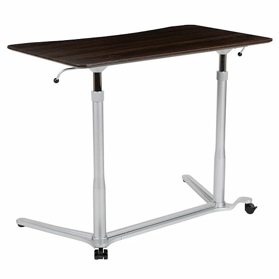 Emma+Oliver Emma And Oliver Sit-Down, Stand-Up Wood Grain Ergonomic Computer Desk - Standing Desk Dark Wood Grain 6 Emma+Oliver Emma And Oliver Sit-Down, Stand-Up Wood Grain Ergonomic Computer Desk - Standing Desk Dark Wood Grain - Image 6
