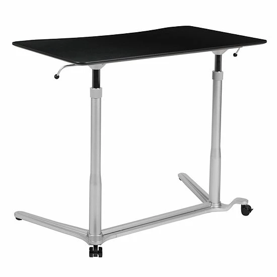 Emma+Oliver Emma And Oliver Sit-Down, Stand-Up Wood Grain Ergonomic Computer Desk - Standing Desk Dark Wood Grain 7 Emma+Oliver Emma And Oliver Sit-Down, Stand-Up Wood Grain Ergonomic Computer Desk - Standing Desk Dark Wood Grain - Image 7