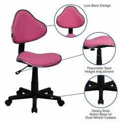 Emma+Oliver Emma And Oliver Pink Fabric Swivel Ergonomic Task Office Chair -Emma+Oliver shop unnamed file 2953