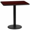 Emma+Oliver Emma And Oliver 24"x30" Rectangular Walnut Laminate Table Top With 18"RD Base