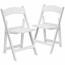 Emma+Oliver Emma And Oliver Folding Chair - Black Resin 2 Pack 1000LB Weight Capacity Event Chair