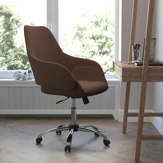 Emma+Oliver Emma and Oliver Home Office Mid-Back Office Chair with Wrap Style Arms in White LeatherSoft Emma+Oliver Emma And Oliver Home Office Mid-Back Office Chair With Wrap Style Arms In White LeatherSoft -Emma+Oliver shop unnamed file 3067