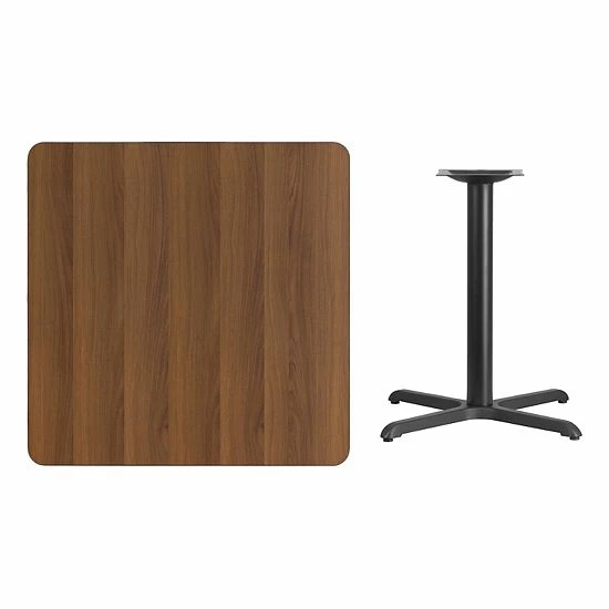 Emma+Oliver Emma and Oliver 36" Square Black Laminate Table Top with 30"x30" Table Height Base Walnut Emma+Oliver Emma And Oliver 36" Square Black Laminate Table Top With 30"x30" Table Height Base Walnut -Emma+Oliver shop unnamed file 3076