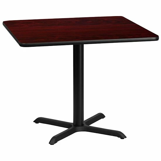 Emma+Oliver Emma and Oliver 36" Square Black Laminate Table Top with 30"x30" Table Height Base Walnut Emma+Oliver Emma And Oliver 36" Square Black Laminate Table Top With 30"x30" Table Height Base Walnut -Emma+Oliver shop unnamed file 3078