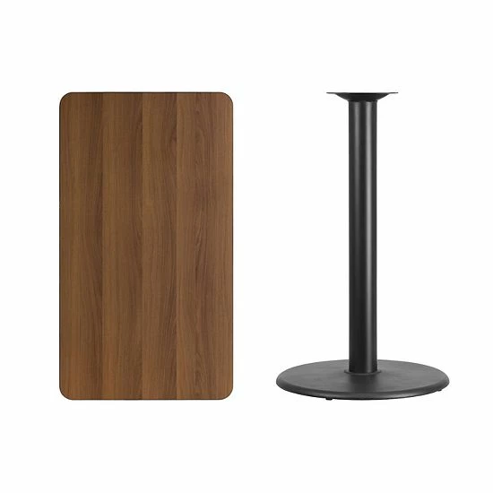 Emma+Oliver Emma and Oliver 24"x42" Walnut Laminate Bar Table Top-24"RD Base Mahogany Emma+Oliver Emma And Oliver 24"x42" Walnut Laminate Bar Table Top-24"RD Base Mahogany -Emma+Oliver shop unnamed file 3111