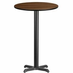 Emma+Oliver Emma And Oliver 24"RD Natural Laminate Bar Table Top-22"x22" Base Black