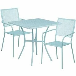 Emma+Oliver Emma And Oliver Commercial Grade 28" Square Gold Patio Table Set-2 Square Back Chairs Sky Blue 6 Emma+Oliver Emma And Oliver Commercial Grade 28" Square Gold Patio Table Set-2 Square Back Chairs Sky Blue -Emma+Oliver shop unnamed file 3185