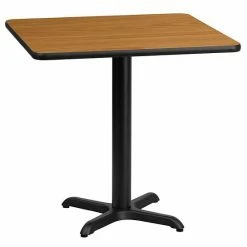 Emma+Oliver Emma And Oliver 24" Square Walnut Laminate Table Top With 22"x22" Base Black 3 Emma+Oliver Emma And Oliver 24" Square Walnut Laminate Table Top With 22"x22" Base Black -Emma+Oliver shop unnamed file 3190