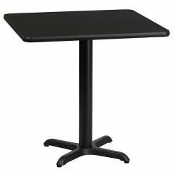 Emma+Oliver Emma And Oliver 24" Square Walnut Laminate Table Top With 22"x22" Base Black 4 Emma+Oliver Emma And Oliver 24" Square Walnut Laminate Table Top With 22"x22" Base Black -Emma+Oliver shop unnamed file 3191