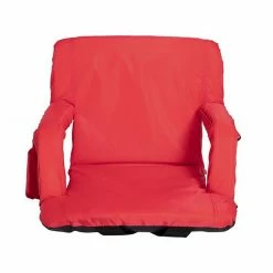 Emma+Oliver Emma And Oliver Portable Stadium Chair With Armrests, Red Reclining Padded Back & Seat, Lightweight Metal Frame & Backpack Straps, Storage Pockets -Emma+Oliver shop unnamed file 320