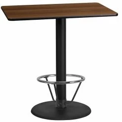 Emma+Oliver Emma And Oliver 24"x42" Black Laminate Bar Table Top-24"RD Base/Foot Ring Mahogany 3 Emma+Oliver Emma And Oliver 24"x42" Black Laminate Bar Table Top-24"RD Base/Foot Ring Mahogany -Emma+Oliver shop unnamed file 3204