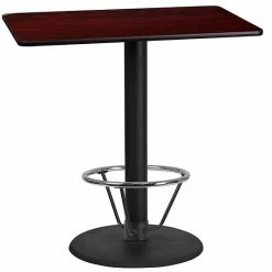 Emma+Oliver Emma And Oliver 24"x42" Black Laminate Bar Table Top-24"RD Base/Foot Ring Mahogany 4 Emma+Oliver Emma And Oliver 24"x42" Black Laminate Bar Table Top-24"RD Base/Foot Ring Mahogany -Emma+Oliver shop unnamed file 3205