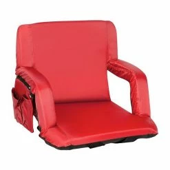 Emma+Oliver Emma And Oliver Portable Stadium Chair With Armrests, Red Reclining Padded Back & Seat, Lightweight Metal Frame & Backpack Straps, Storage Pockets -Emma+Oliver shop unnamed file 322