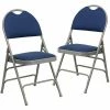 Emma+Oliver Emma And Oliver 2 Pack Easy-Carry Beige Vinyl Metal Folding Chair Beige Vinylbeige Frame