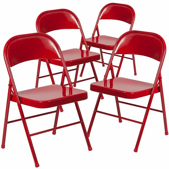Emma+Oliver Emma and Oliver 4 Pack Double Braced Gray Metal Folding Chair Red Emma+Oliver Emma And Oliver 4 Pack Double Braced Gray Metal Folding Chair Red -Emma+Oliver shop unnamed file 3244