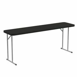 Emma+Oliver Emma And Oliver 6-Foot Rectangular Gray Plastic Folding Table With Locking Legs For Training Or Seminars