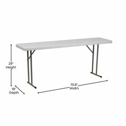 Emma+Oliver Emma And Oliver 6-Foot Rectangular Gray Plastic Folding Table With Locking Legs For Training Or Seminars -Emma+Oliver shop unnamed file 3258