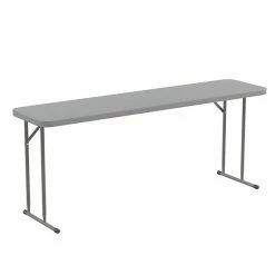 Emma+Oliver Emma And Oliver 6-Foot Rectangular Gray Plastic Folding Table With Locking Legs For Training Or Seminars -Emma+Oliver shop unnamed file 3261