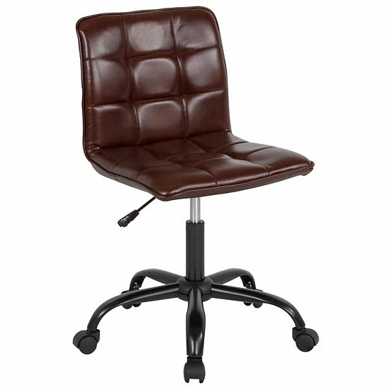 Emma+Oliver Emma And Oliver Home Office Armless Tufted Back/Seat Task Office Chair-Blue Fabric 6 Emma+Oliver Emma And Oliver Home Office Armless Tufted Back/Seat Task Office Chair-Blue Fabric - Image 6