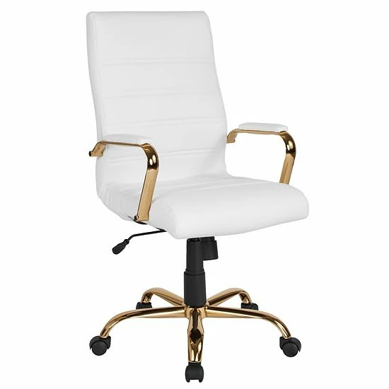 Emma+Oliver Emma And Oliver High Back Black LeatherSoft Executive Swivel Office Chair - Rose Gold Frame/Arms Blackleathersoftchrome 8 Emma+Oliver Emma And Oliver High Back Black LeatherSoft Executive Swivel Office Chair - Rose Gold Frame/Arms Blackleathersoftchrome - Image 8