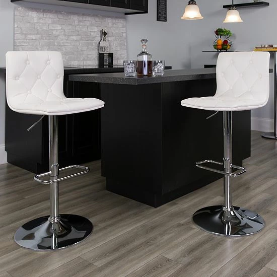 Emma+Oliver Emma and Oliver Button Tufted Gray Vinyl Adjustable Height Barstool with Chrome Base Emma+Oliver Emma And Oliver Button Tufted Gray Vinyl Adjustable Height Barstool With Chrome Base -Emma+Oliver shop unnamed file 3310