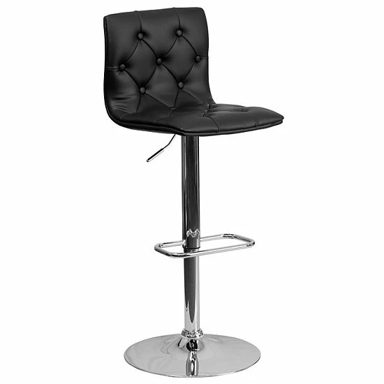 Emma+Oliver Emma and Oliver Button Tufted Gray Vinyl Adjustable Height Barstool with Chrome Base Emma+Oliver Emma And Oliver Button Tufted Gray Vinyl Adjustable Height Barstool With Chrome Base -Emma+Oliver shop unnamed file 3314